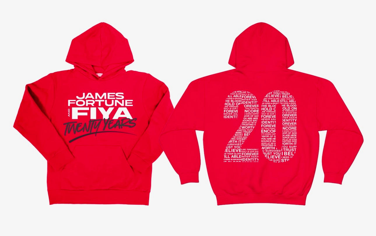 James Fortune and Fiya Twenty Years Red Hoodie